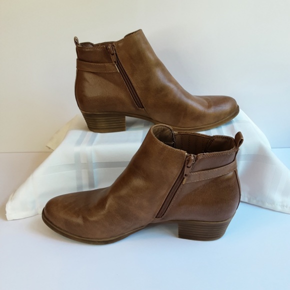 Kim Rogers Ankle Boot 9.5M Prima Bootie Oatmeal Light Brown Side Zip - Picture 3 of 13